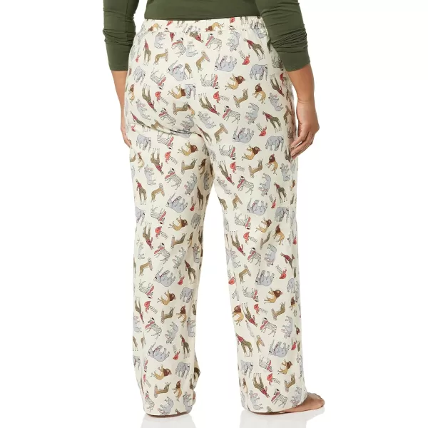 Amazon Essentials Womens Flannel Sleep Pant Available in Plus SizeLight Beige Party Animals