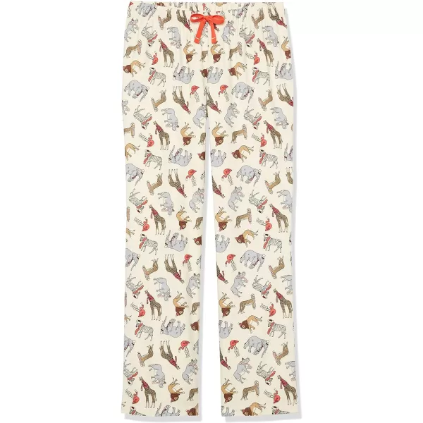 Amazon Essentials Womens Flannel Sleep Pant Available in Plus SizeLight Beige Party Animals