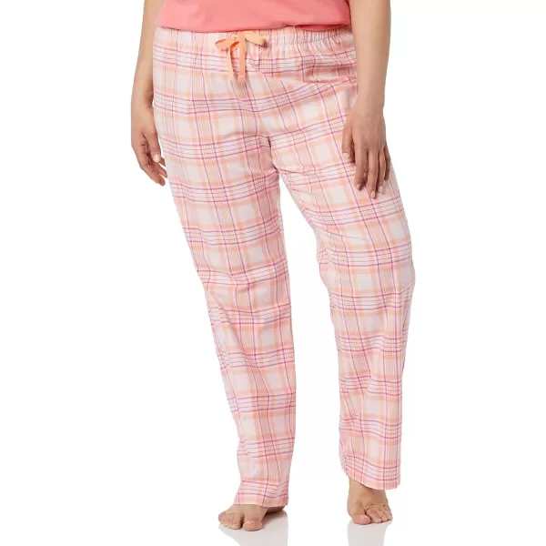 Amazon Essentials Womens Flannel Sleep Pant Available in Plus SizeLight Pink Peach Plaid