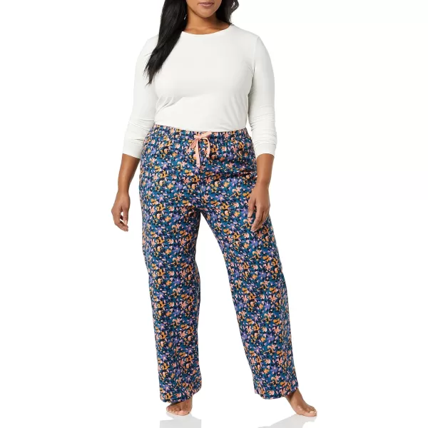 Amazon Essentials Womens Flannel Sleep Pant Available in Plus SizeNavy Floral Print
