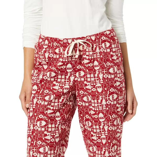 Amazon Essentials Womens Flannel Sleep Pant Available in Plus SizeRed Mono Santa