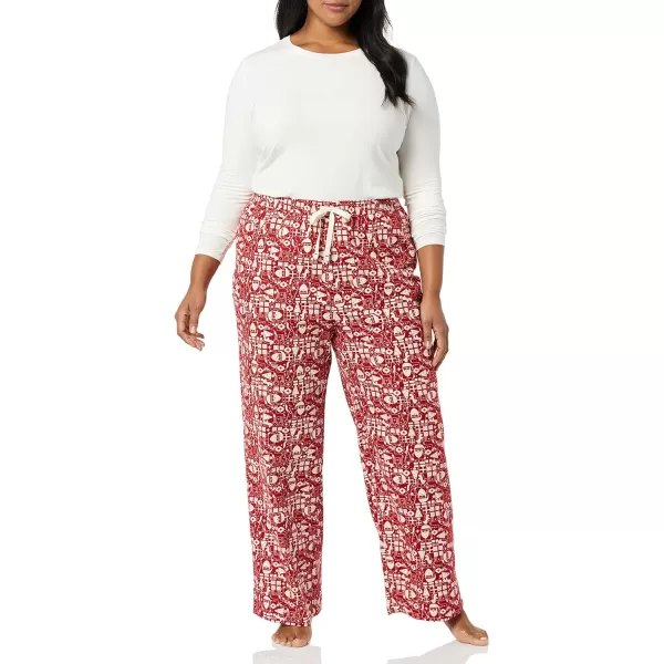Amazon Essentials Womens Flannel Sleep Pant Available in Plus SizeRed Mono Santa