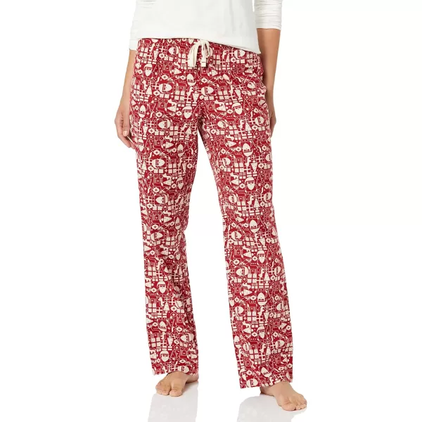 Amazon Essentials Womens Flannel Sleep Pant Available in Plus SizeRed Mono Santa
