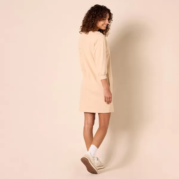 Amazon Essentials Womens Fleece Blouson Sleeve Crewneck Sweatshirt Dress Available in Plus SizeBeige