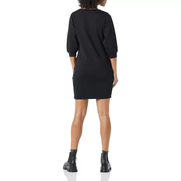 Amazon Essentials Womens Fleece Blouson Sleeve Crewneck Sweatshirt Dress Available in Plus SizeBlack