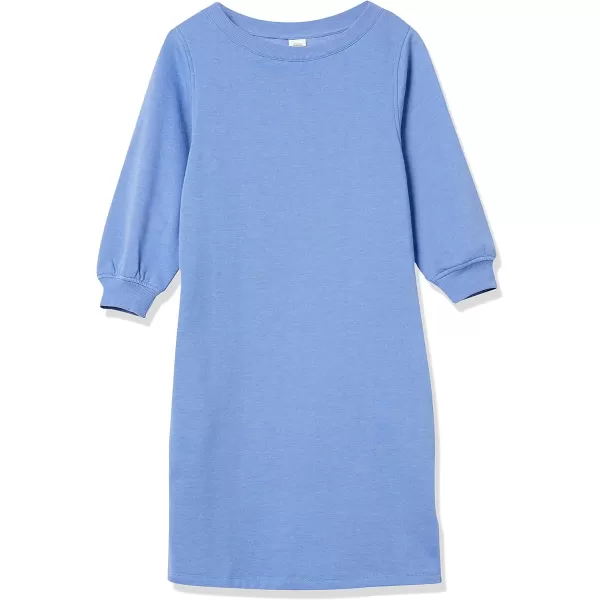 Amazon Essentials Womens Fleece Blouson Sleeve Crewneck Sweatshirt Dress Available in Plus SizeBlue Heather