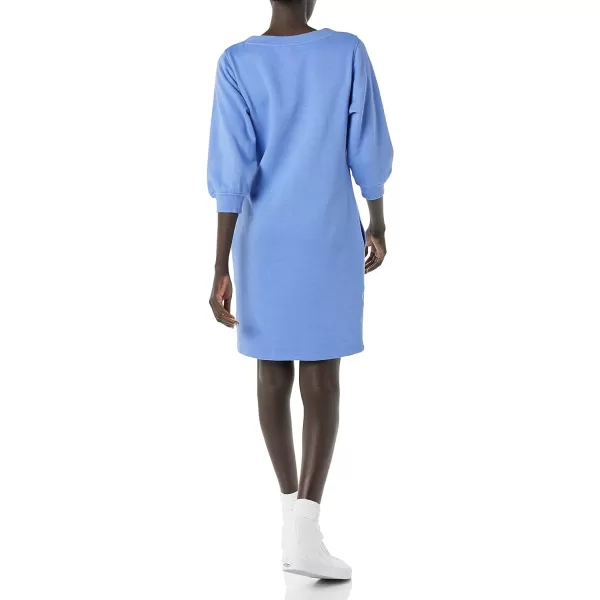 Amazon Essentials Womens Fleece Blouson Sleeve Crewneck Sweatshirt Dress Available in Plus SizeBlue Heather