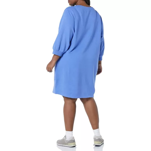 Amazon Essentials Womens Fleece Blouson Sleeve Crewneck Sweatshirt Dress Available in Plus SizeBlue Heather