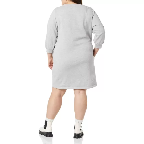 Amazon Essentials Womens Fleece Blouson Sleeve Crewneck Sweatshirt Dress Available in Plus SizeGrey Heather