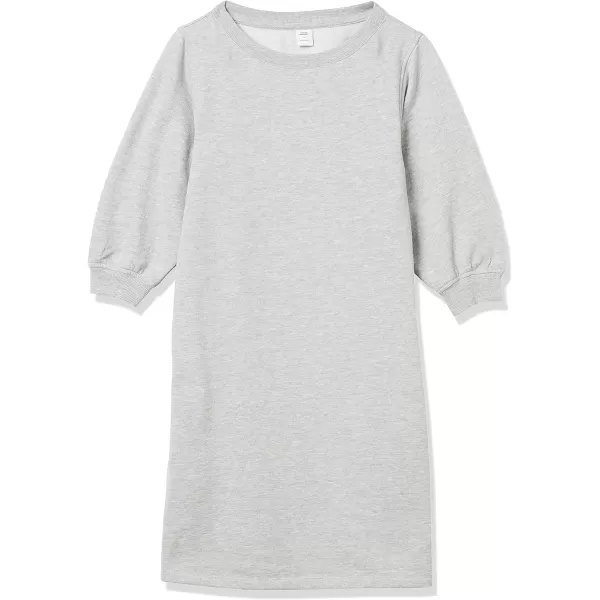 Amazon Essentials Womens Fleece Blouson Sleeve Crewneck Sweatshirt Dress Available in Plus SizeGrey Heather