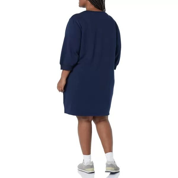 Amazon Essentials Womens Fleece Blouson Sleeve Crewneck Sweatshirt Dress Available in Plus SizeNavy