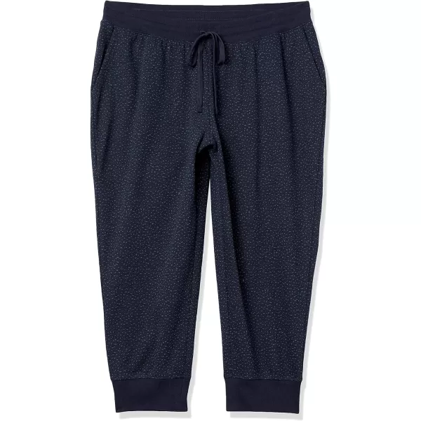 Amazon Essentials Womens Fleece Capri Jogger Sweatpant Available in Plus SizeNavy Cheetah