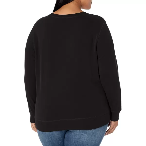 Amazon Essentials Womens Fleece Crewneck Sweatshirt Available in Plus SizeBlack