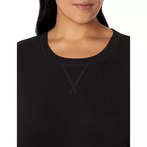 Amazon Essentials Womens Fleece Crewneck Sweatshirt Available in Plus SizeBlack