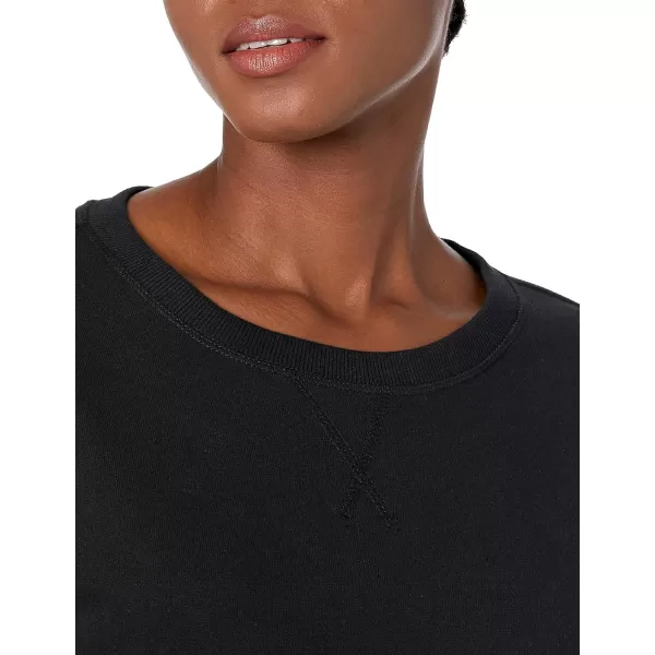 Amazon Essentials Womens Fleece Crewneck Sweatshirt Available in Plus SizeBlack