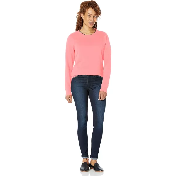 Amazon Essentials Womens Fleece Crewneck Sweatshirt Available in Plus SizeCoral Pink