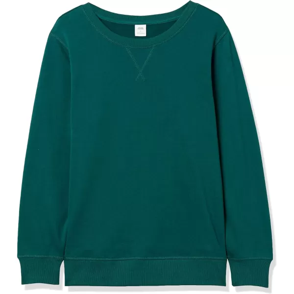 Amazon Essentials Womens Fleece Crewneck Sweatshirt Available in Plus SizeDark Green