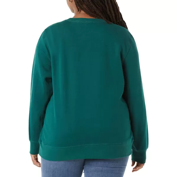 Amazon Essentials Womens Fleece Crewneck Sweatshirt Available in Plus SizeDark Green