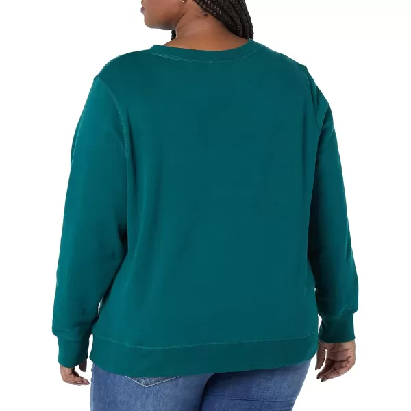 Amazon Essentials Womens Fleece Crewneck Sweatshirt Available in Plus SizeDark Green