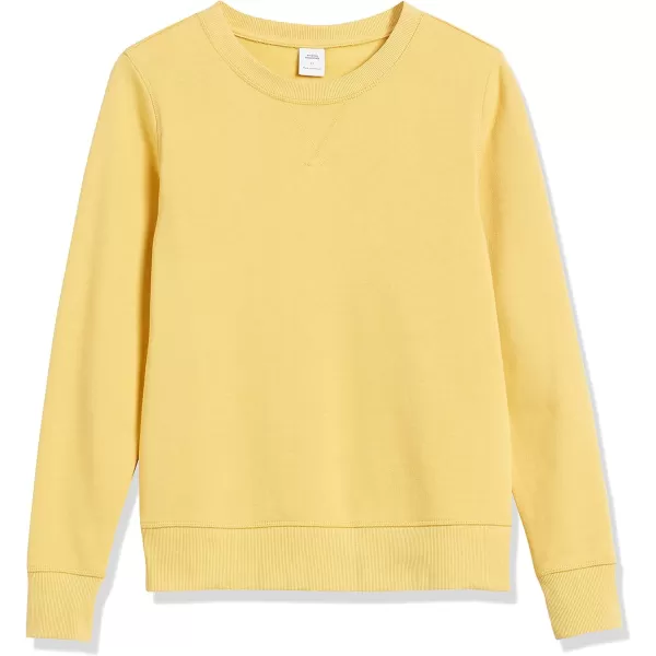 Amazon Essentials Womens Fleece Crewneck Sweatshirt Available in Plus SizeDark Yellow