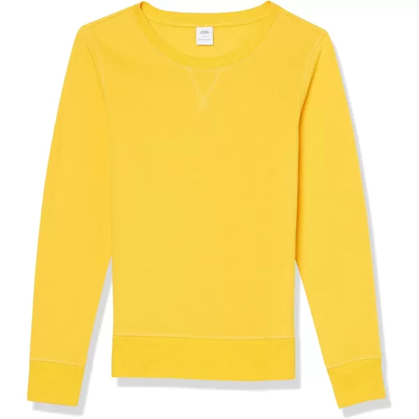 Amazon Essentials Womens Fleece Crewneck Sweatshirt Available in Plus SizeGolden Yellow