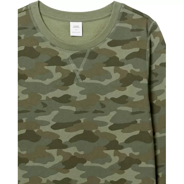 Amazon Essentials Womens Fleece Crewneck Sweatshirt Available in Plus SizeGreen Camo