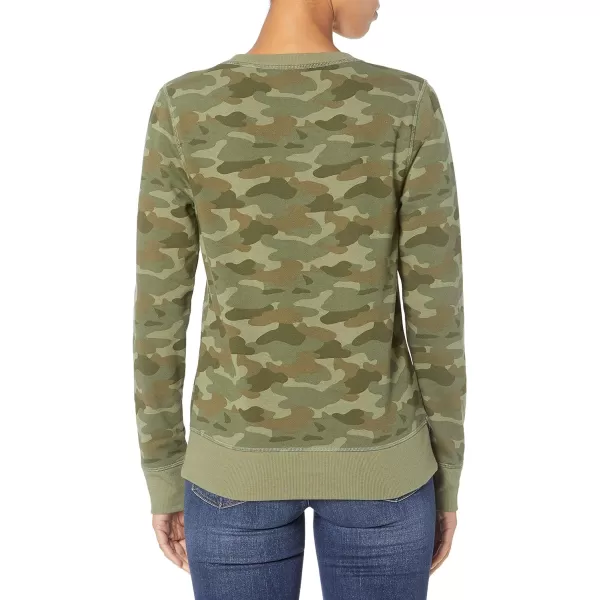 Amazon Essentials Womens Fleece Crewneck Sweatshirt Available in Plus SizeGreen Camo