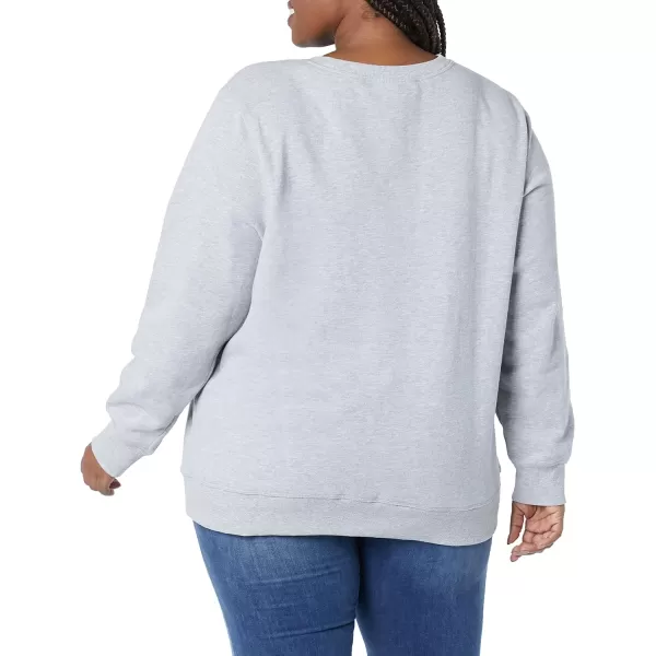 Amazon Essentials Womens Fleece Crewneck Sweatshirt Available in Plus SizeGrey Heather