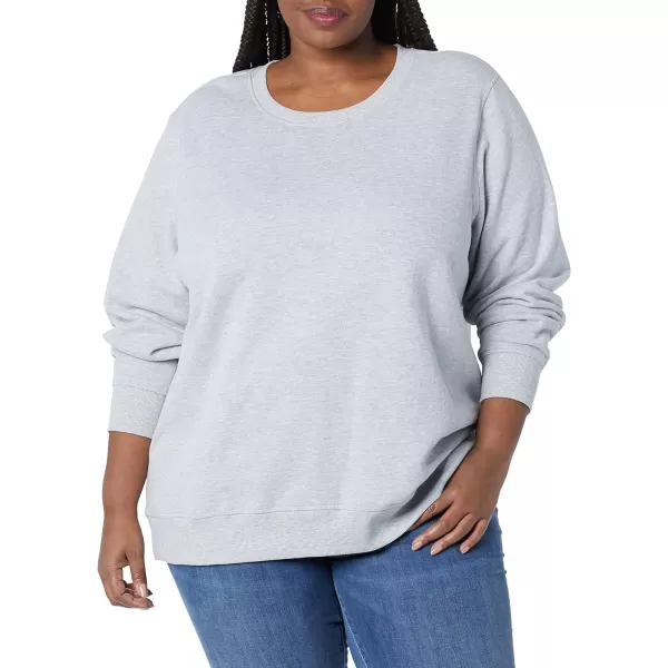 Amazon Essentials Womens Fleece Crewneck Sweatshirt Available in Plus SizeGrey Heather