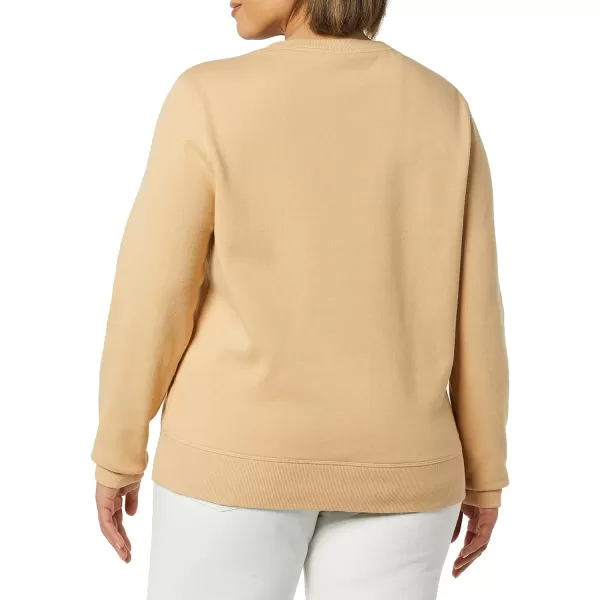 Amazon Essentials Womens Fleece Crewneck Sweatshirt Available in Plus SizeLight Camel