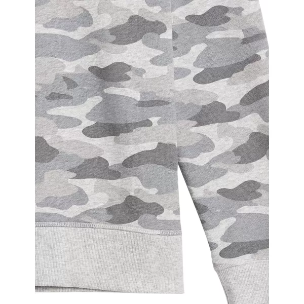 Amazon Essentials Womens Fleece Crewneck Sweatshirt Available in Plus SizeLight Grey Camo