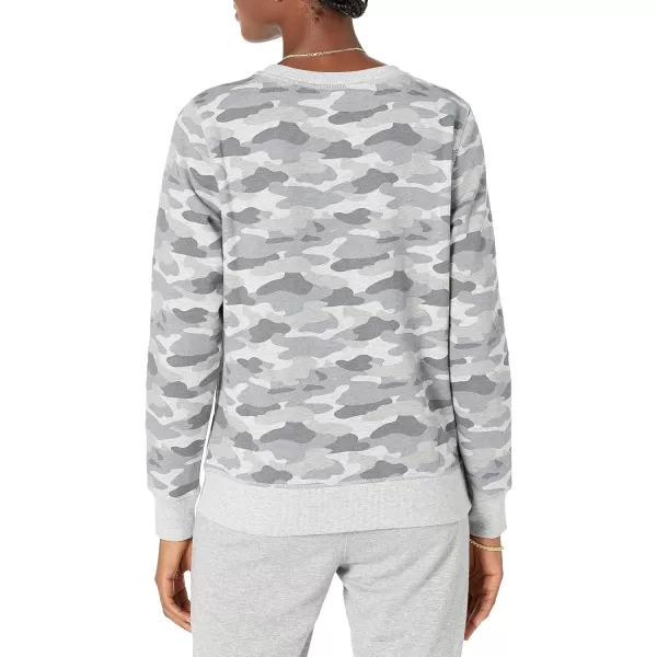 Amazon Essentials Womens Fleece Crewneck Sweatshirt Available in Plus SizeLight Grey Camo