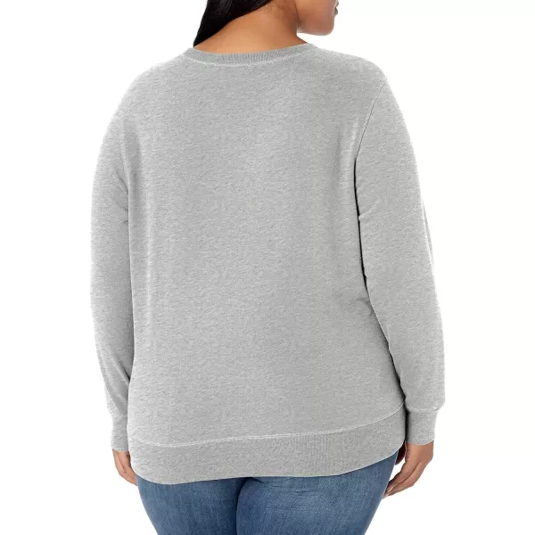 Amazon Essentials Womens Fleece Crewneck Sweatshirt Available in Plus SizeLight Grey Heather