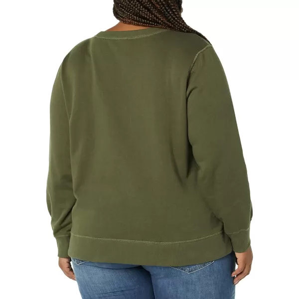 Amazon Essentials Womens Fleece Crewneck Sweatshirt Available in Plus SizeOlive