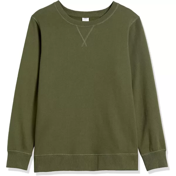 Amazon Essentials Womens Fleece Crewneck Sweatshirt Available in Plus SizeOlive