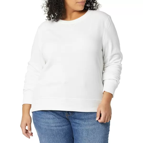 Amazon Essentials Womens Fleece Crewneck Sweatshirt Available in Plus SizeWhite