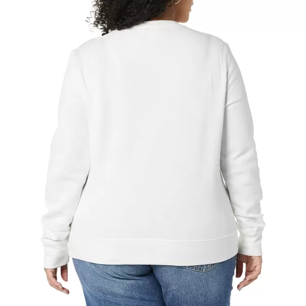 Amazon Essentials Womens Fleece Crewneck Sweatshirt Available in Plus SizeWhite