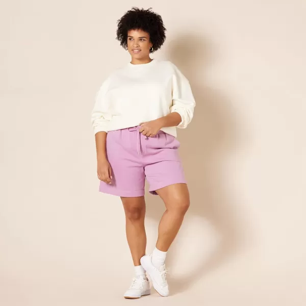 Amazon Essentials Womens Fleece High Rise Bermuda Shorts Available in Plus SizePurple Mauve