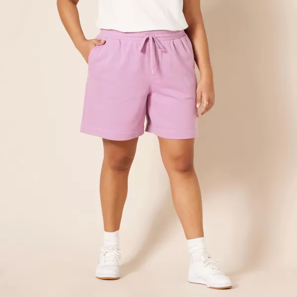 Amazon Essentials Womens Fleece High Rise Bermuda Shorts Available in Plus SizePurple Mauve