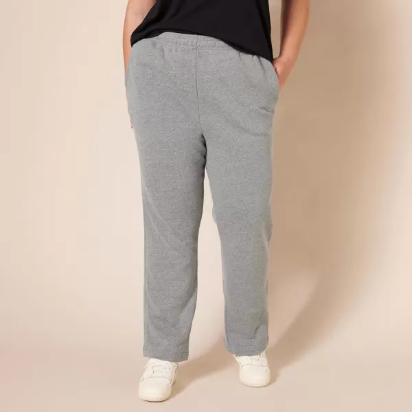 Amazon Essentials Womens Fleece Straight Leg Sweatpant Available in Plus SizeLight Grey Heather