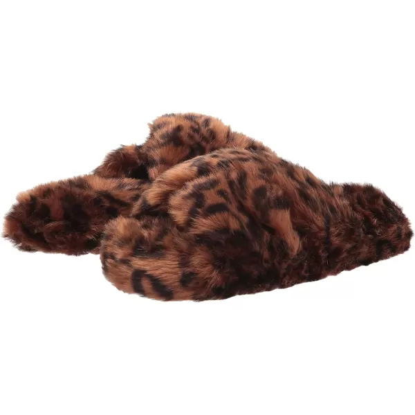 Amazon Essentials Womens Fluffy SlipperCheetah Print