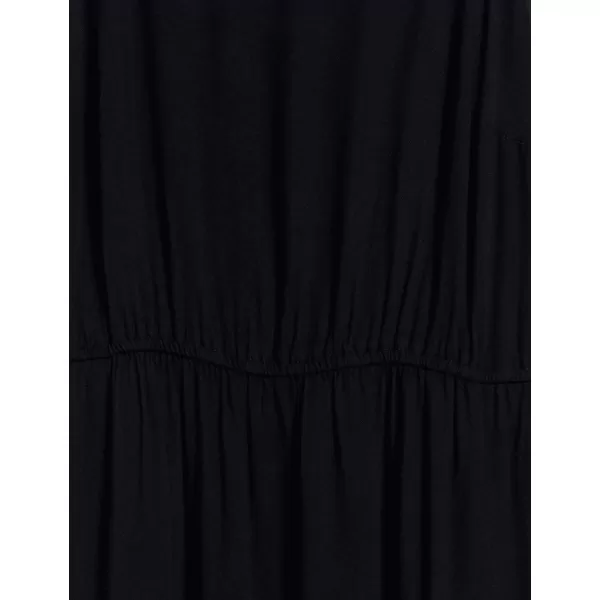 Amazon Essentials Womens Fluid Twill Tiered Fit and Flare DressBlack