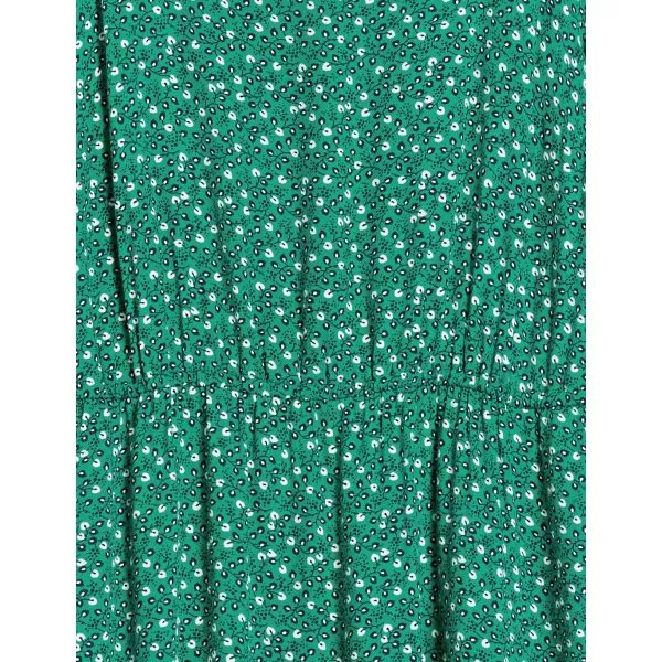 Amazon Essentials Womens Fluid Twill Tiered Fit and Flare DressGreen Vine Print