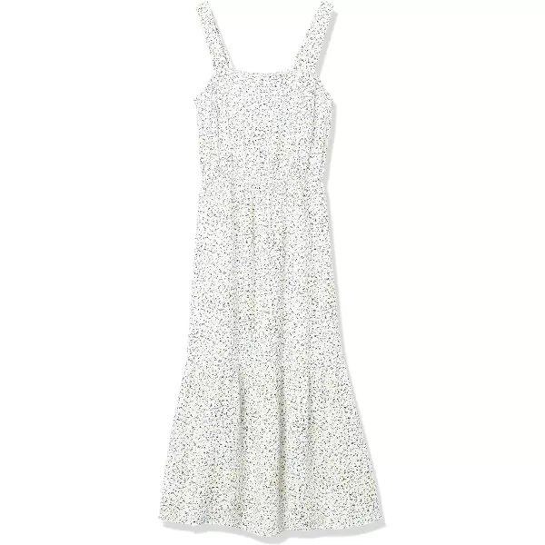 Amazon Essentials Womens Fluid Twill Tiered Fit and Flare DressOffwhite Confetti Print