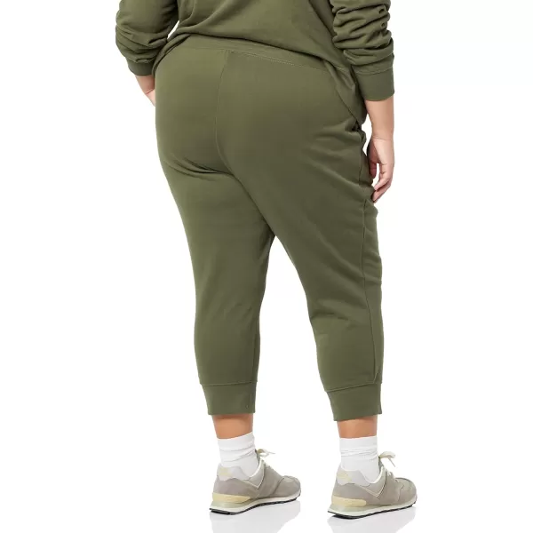 Amazon Essentials Womens French Terry Fleece Capri Jogger Sweatpant Available in Plus SizeOlive