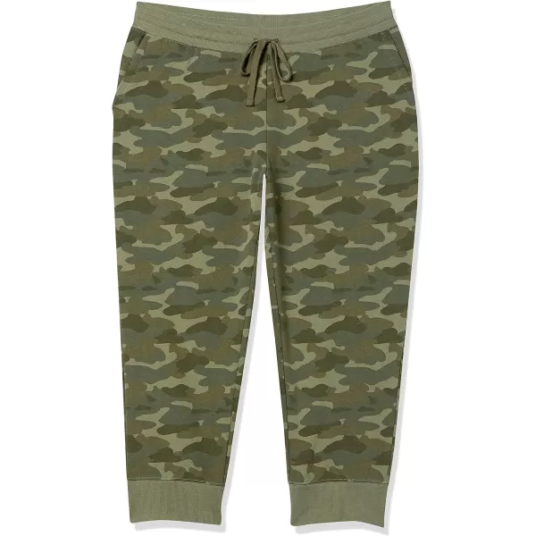 Amazon Essentials Womens French Terry Fleece Capri Jogger Sweatpant Available in Plus SizeOlive Camo