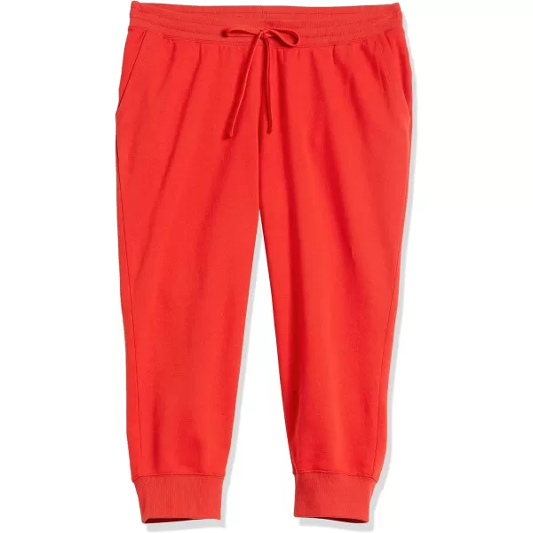 Amazon Essentials Womens French Terry Fleece Capri Jogger Sweatpant Available in Plus SizeRed