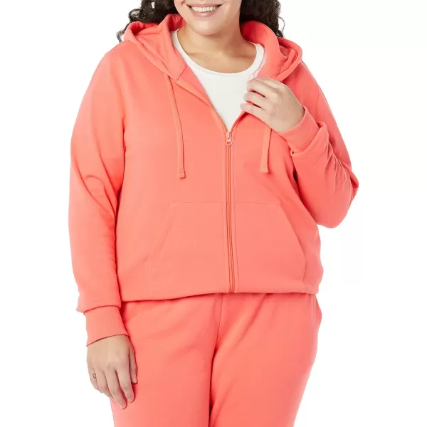 Amazon Essentials Womens French Terry Fleece FullZip Hoodie Available in Plus SizeBright Pink