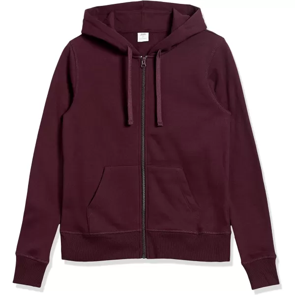 Amazon Essentials Womens French Terry Fleece FullZip Hoodie Available in Plus SizeBurgundy