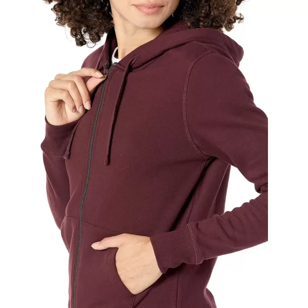 Amazon Essentials Womens French Terry Fleece FullZip Hoodie Available in Plus SizeBurgundy